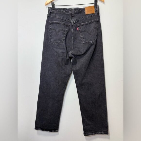 Levi's® Premium Black RIBCAGE STRAIGHT ANKLE WOMEN'S JEANS size 30 - Picture 5 of 13